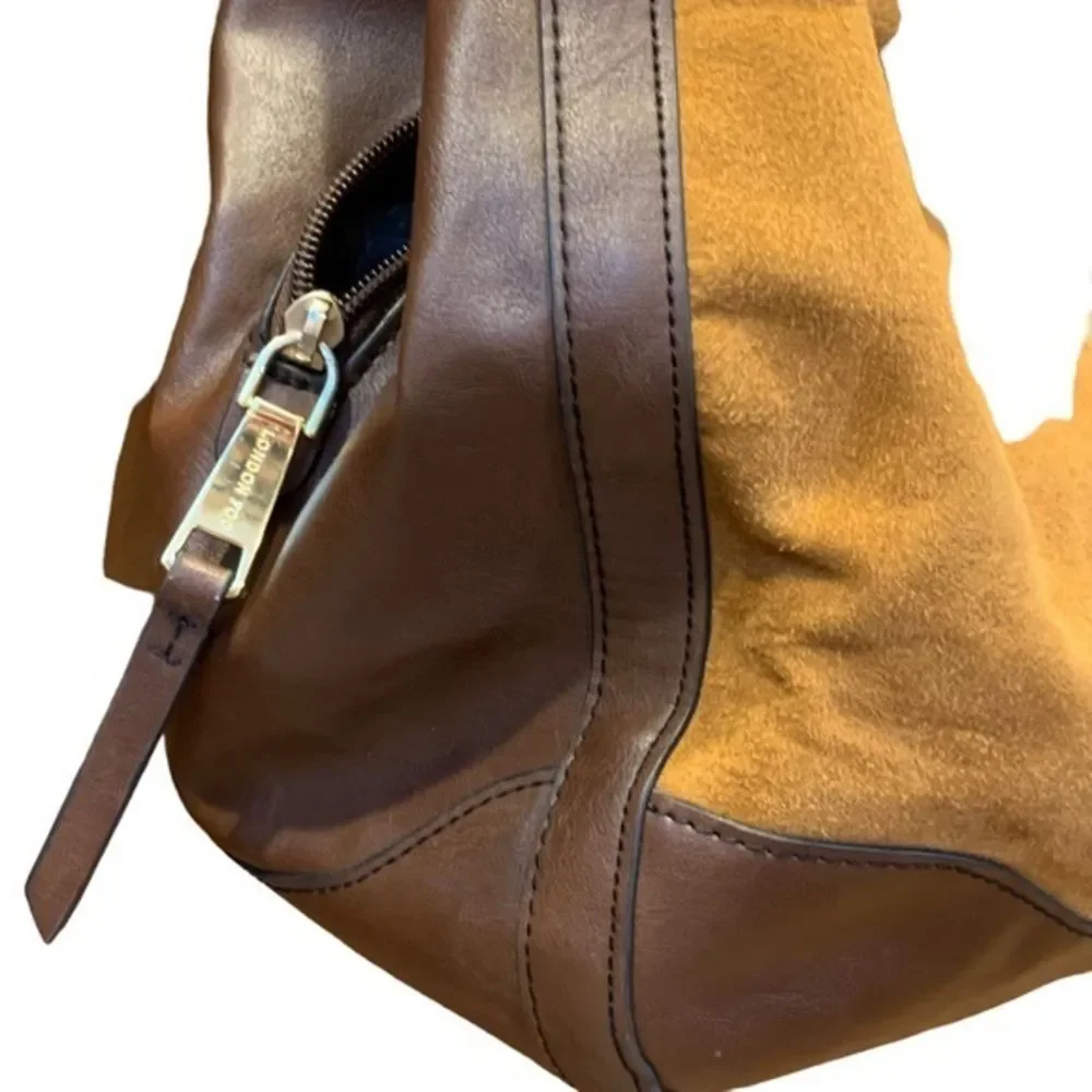 London Fog‎ Suede & Leather Hobo Shoulder Bag